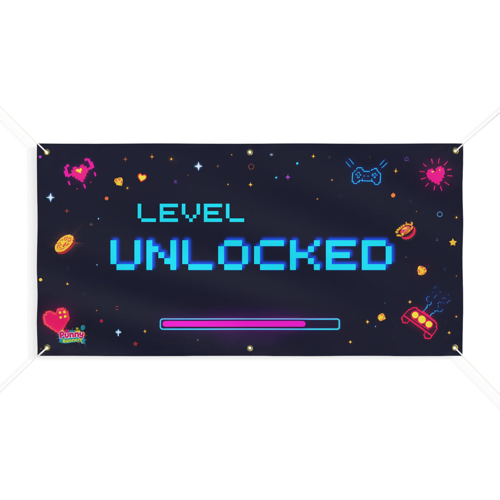 Personalized Level Unlocked Birthday Banner! 🎮