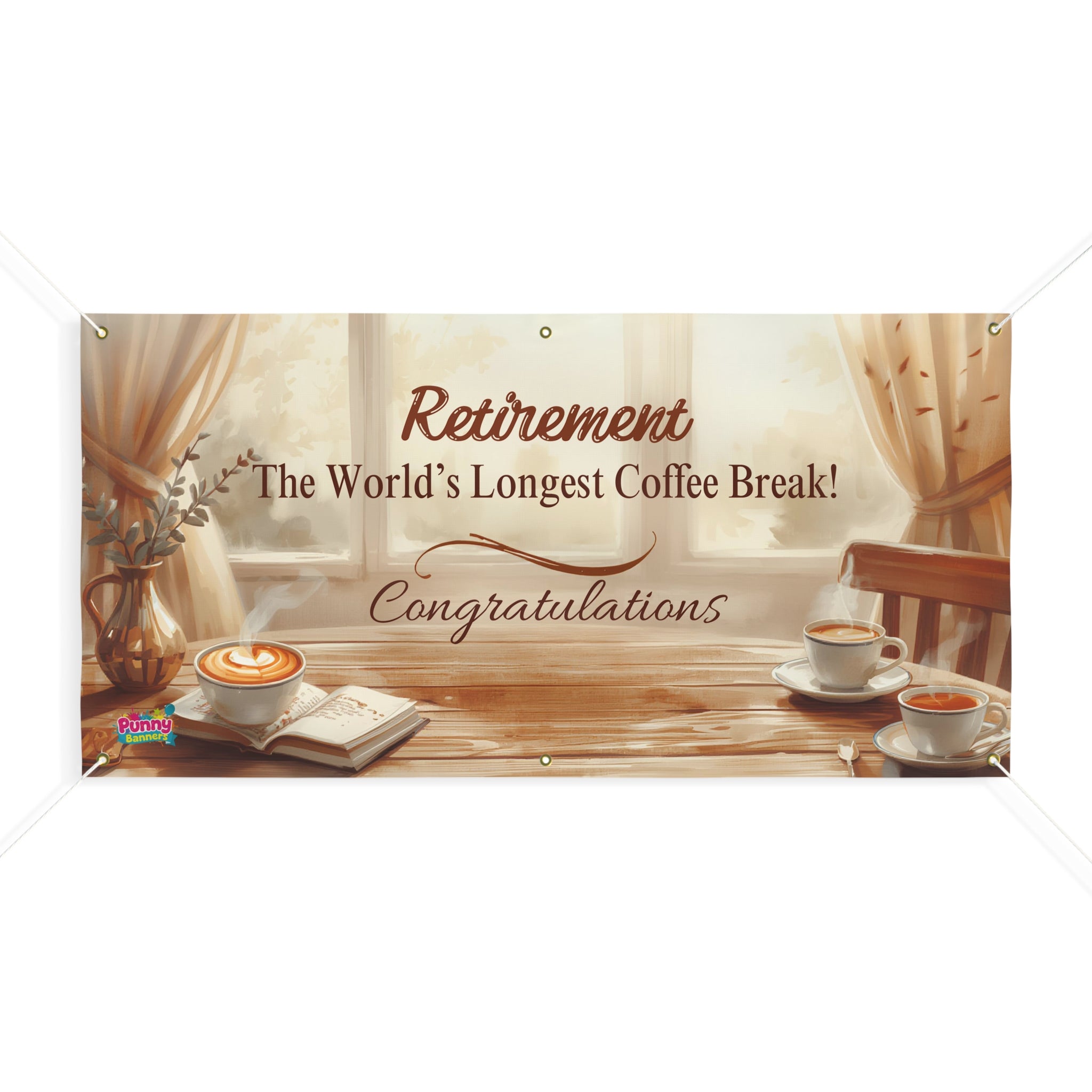 Retirement The Worlds Longest Coffee Break Congratulations Retirement Personalized Banner! ☕🎉