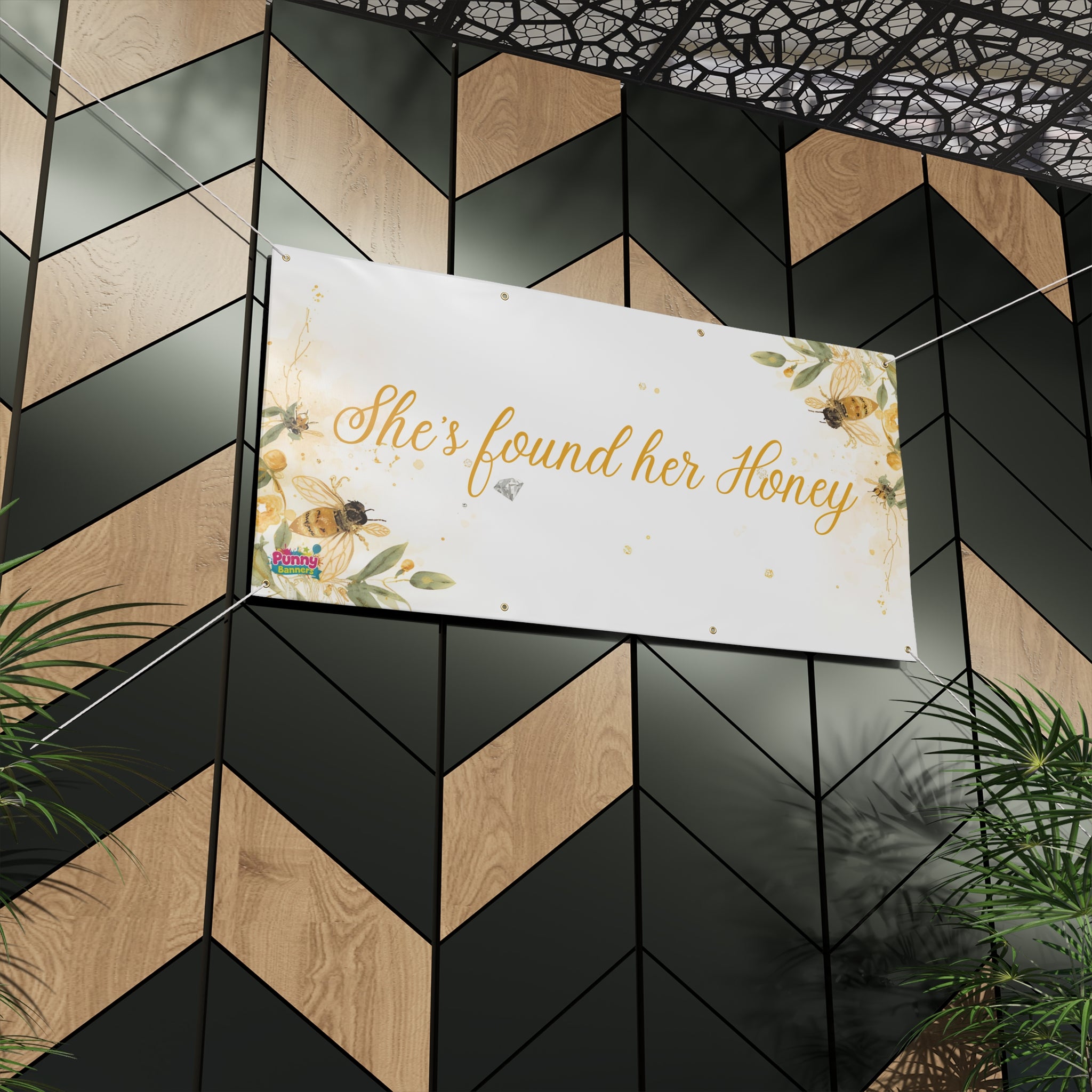 Turn the bridal shower into the sweetest celebration ever with our She's Found Her Honey banner! 🐝💍