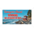 Teenagers Ahead: WARNING: No Lifeguard On Duty" Personalized Beach Sign for Teenager Parties