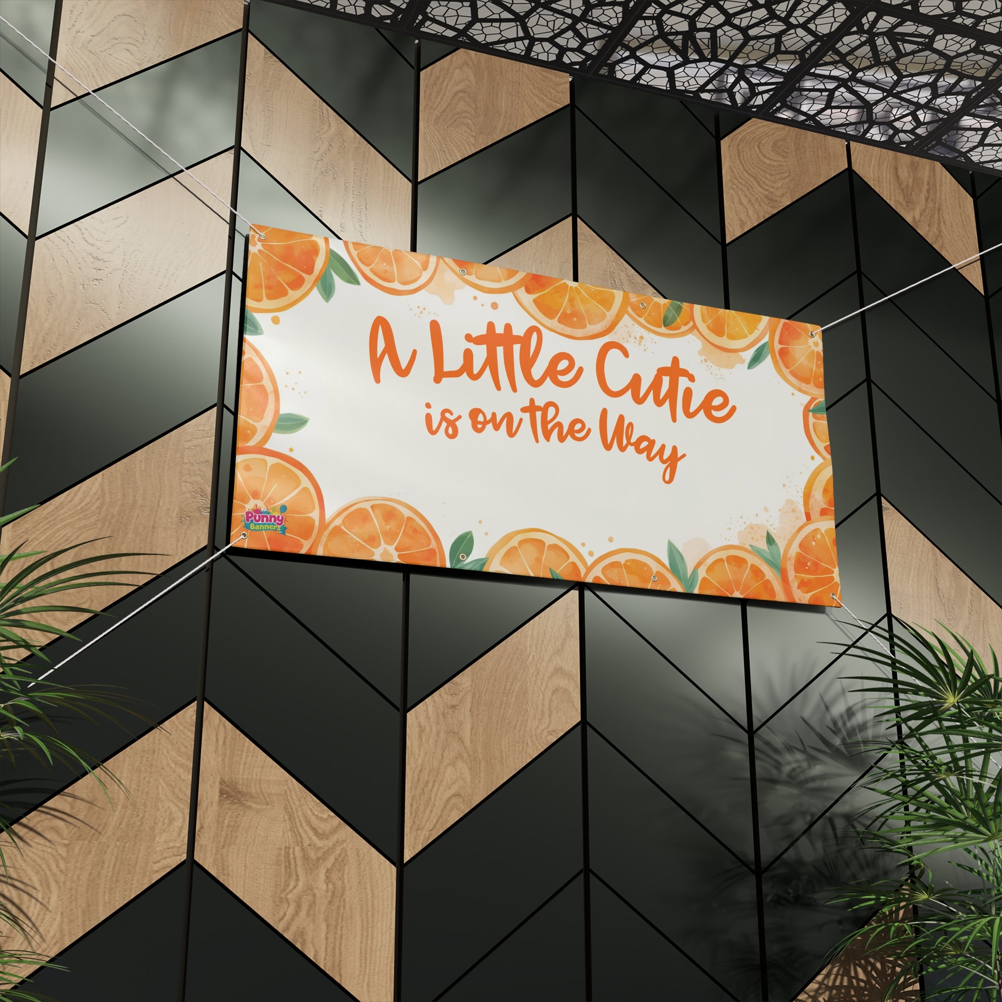 A Little Cutie is on the Way Personalized Banner! 🍊🎉