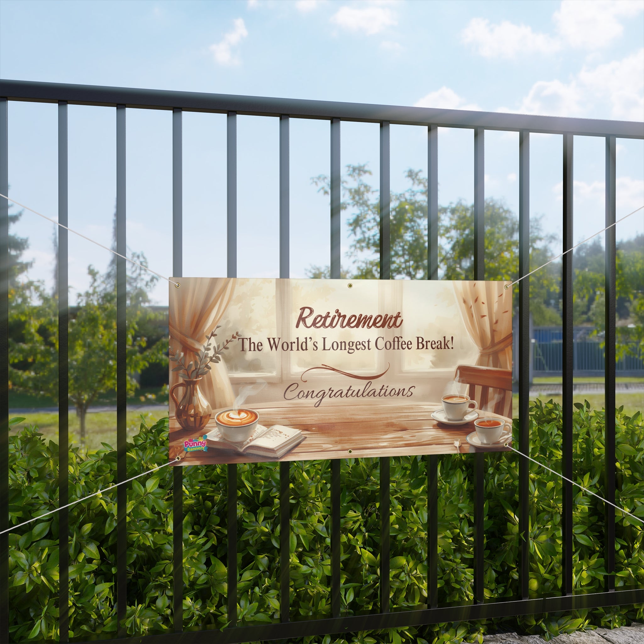 Retirement The Worlds Longest Coffee Break Congratulations Retirement Personalized Banner! ☕🎉