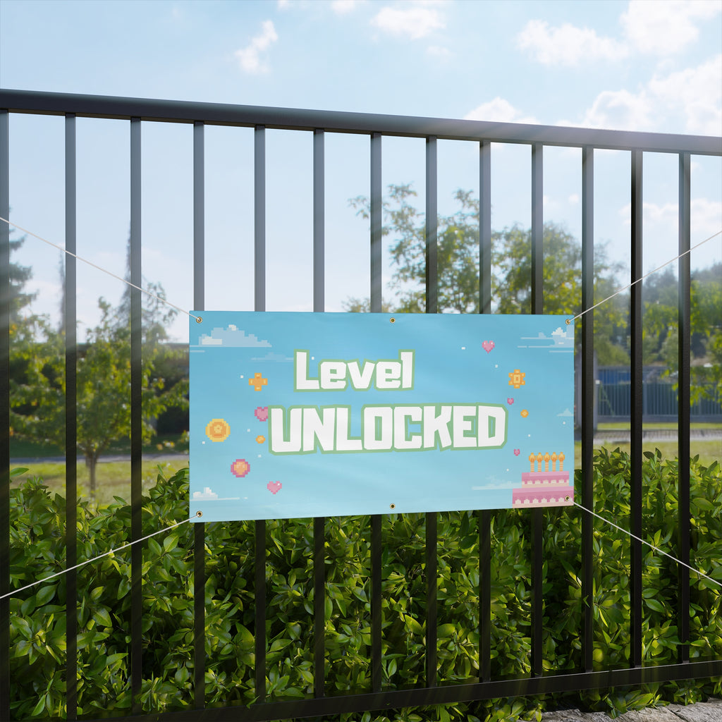 Personalized Level Age Unlocked Birthday Banner! 🎮🎂