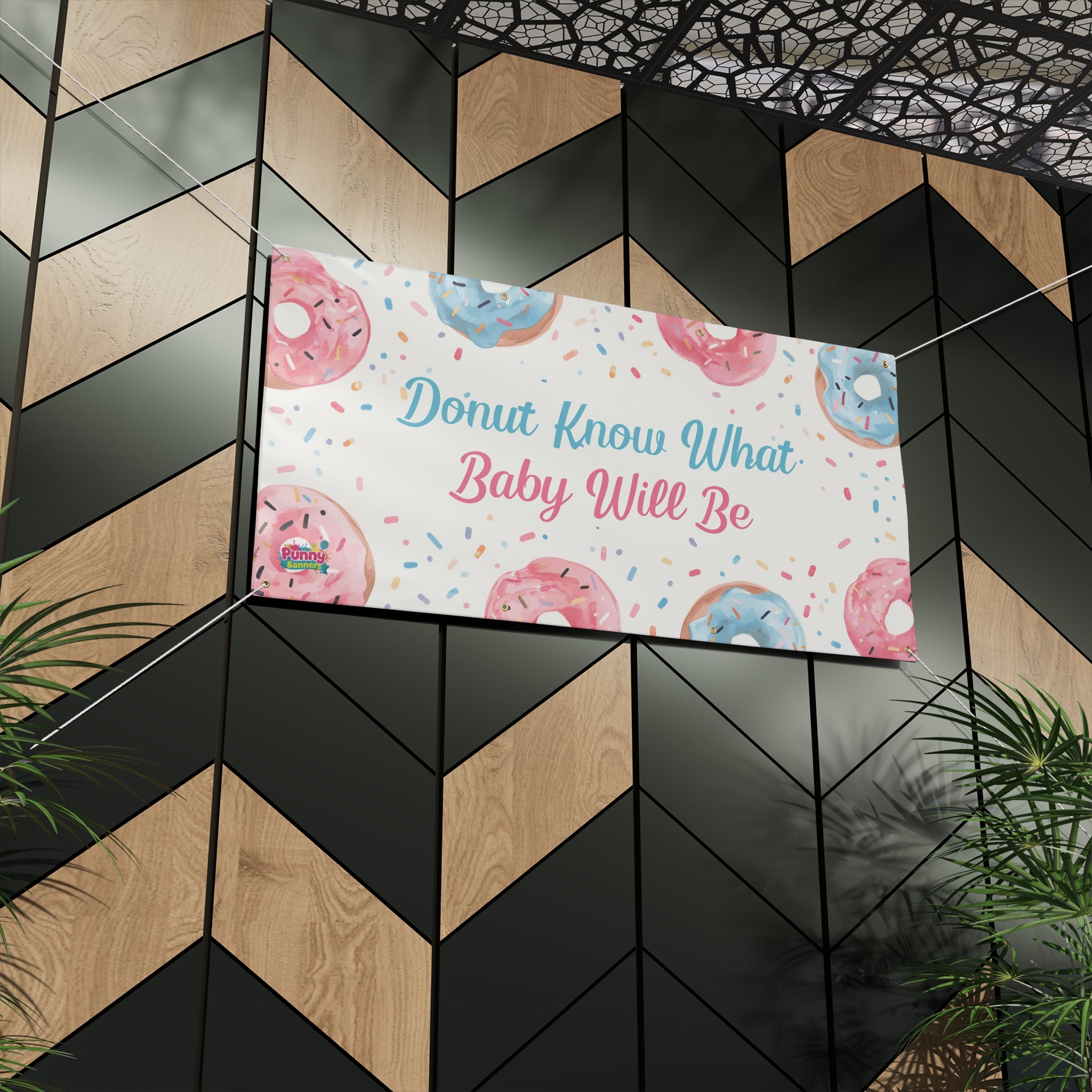 Donut Know What Baby Will Be Gender Reveal Banner! 🧁🎉