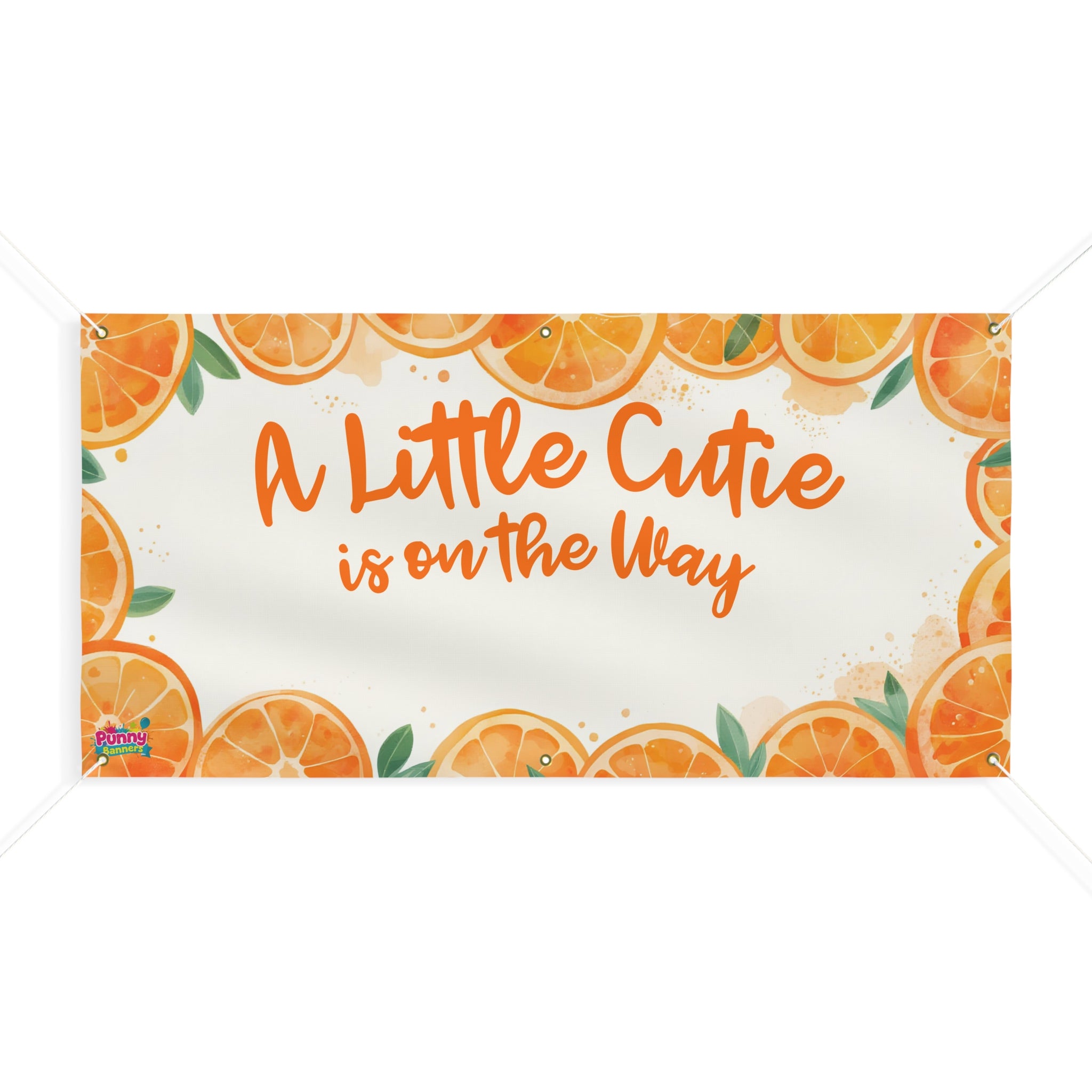 A Little Cutie is on the Way Personalized Banner! 🍊🎉