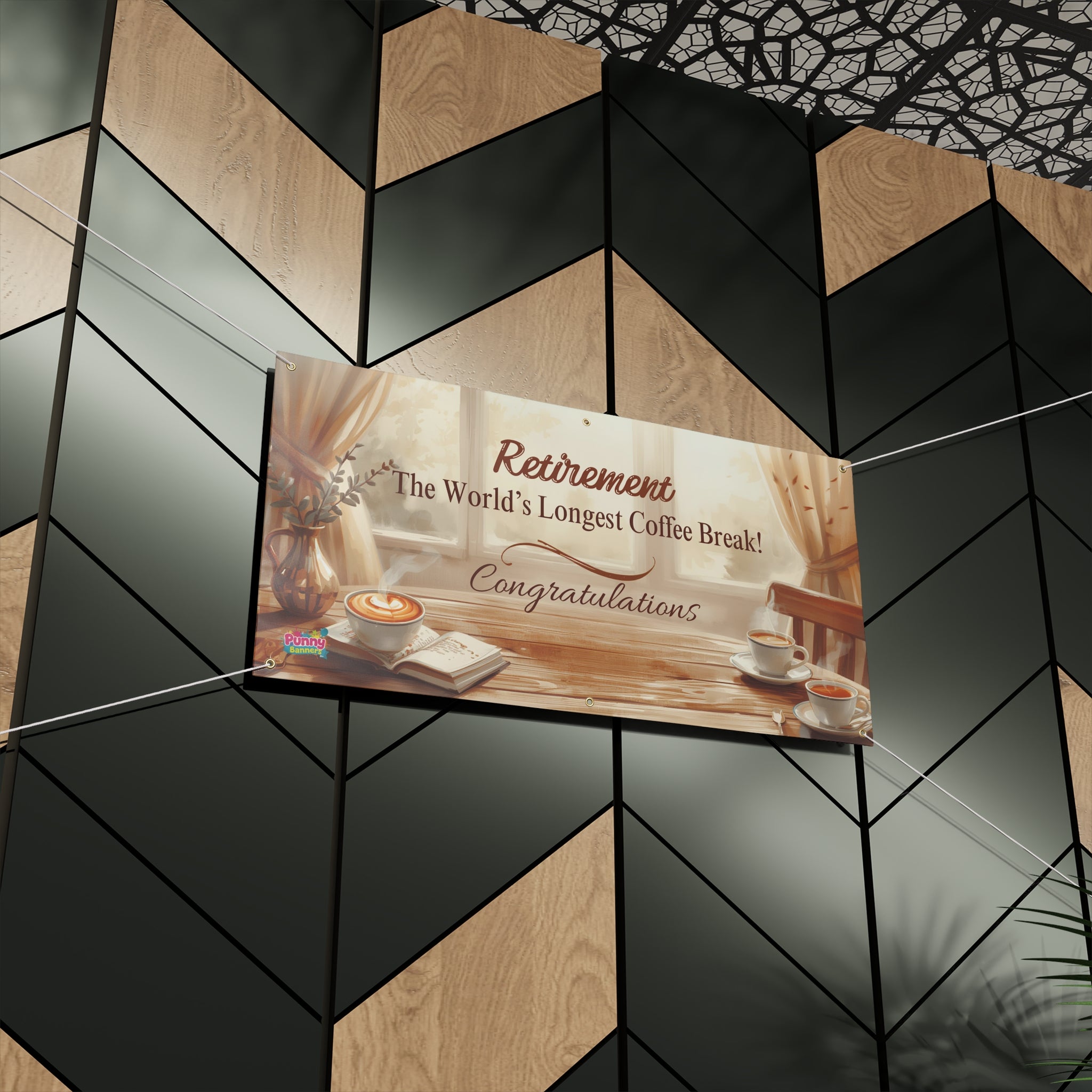 Retirement The Worlds Longest Coffee Break Congratulations Retirement Personalized Banner! ☕🎉