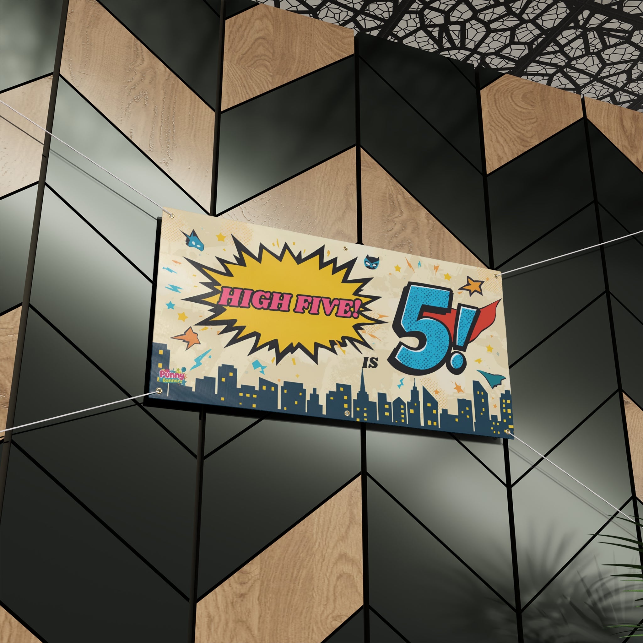 "High Five! 5" Superhero Comic Party Decoration