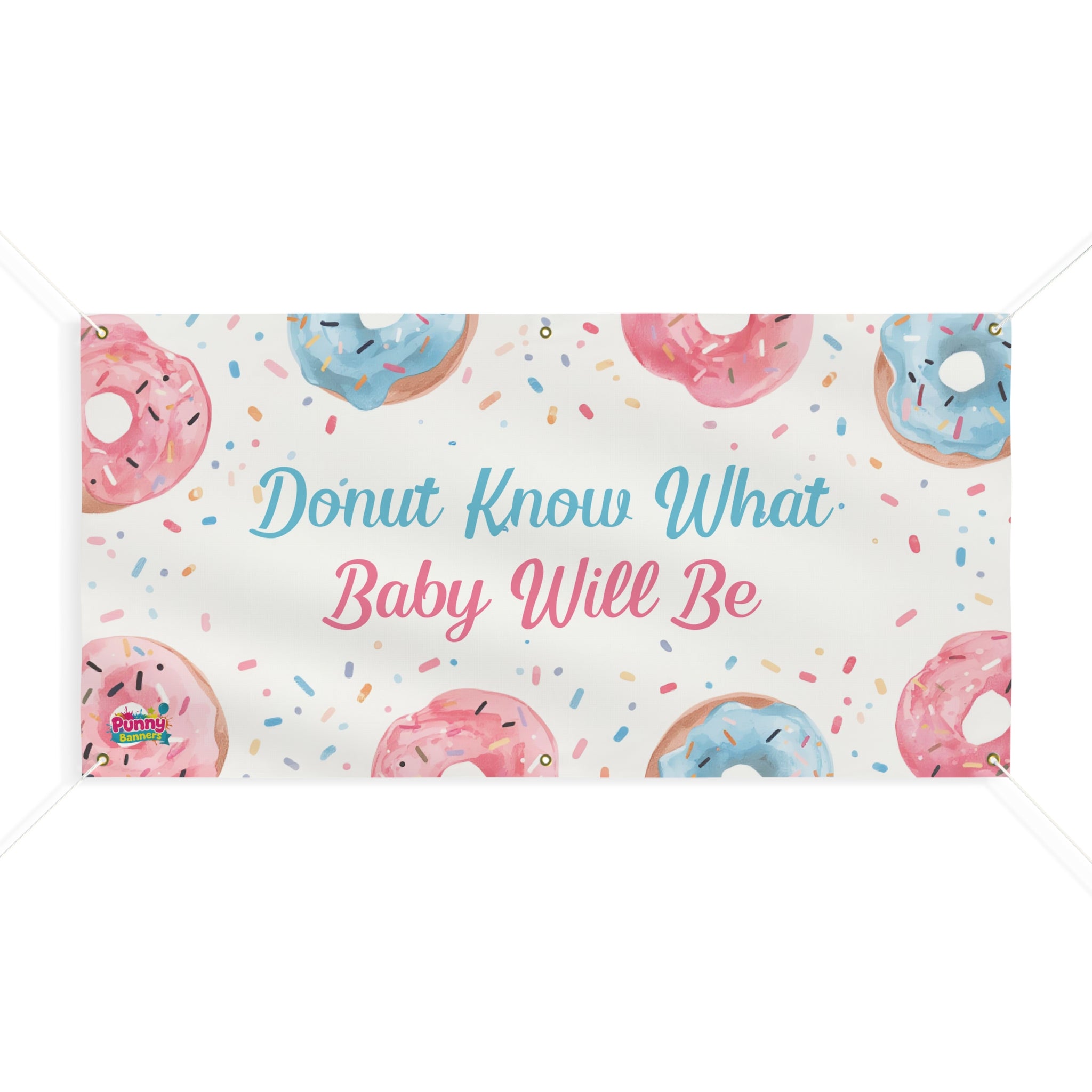 Donut Know What Baby Will Be Gender Reveal Banner! 🧁🎉