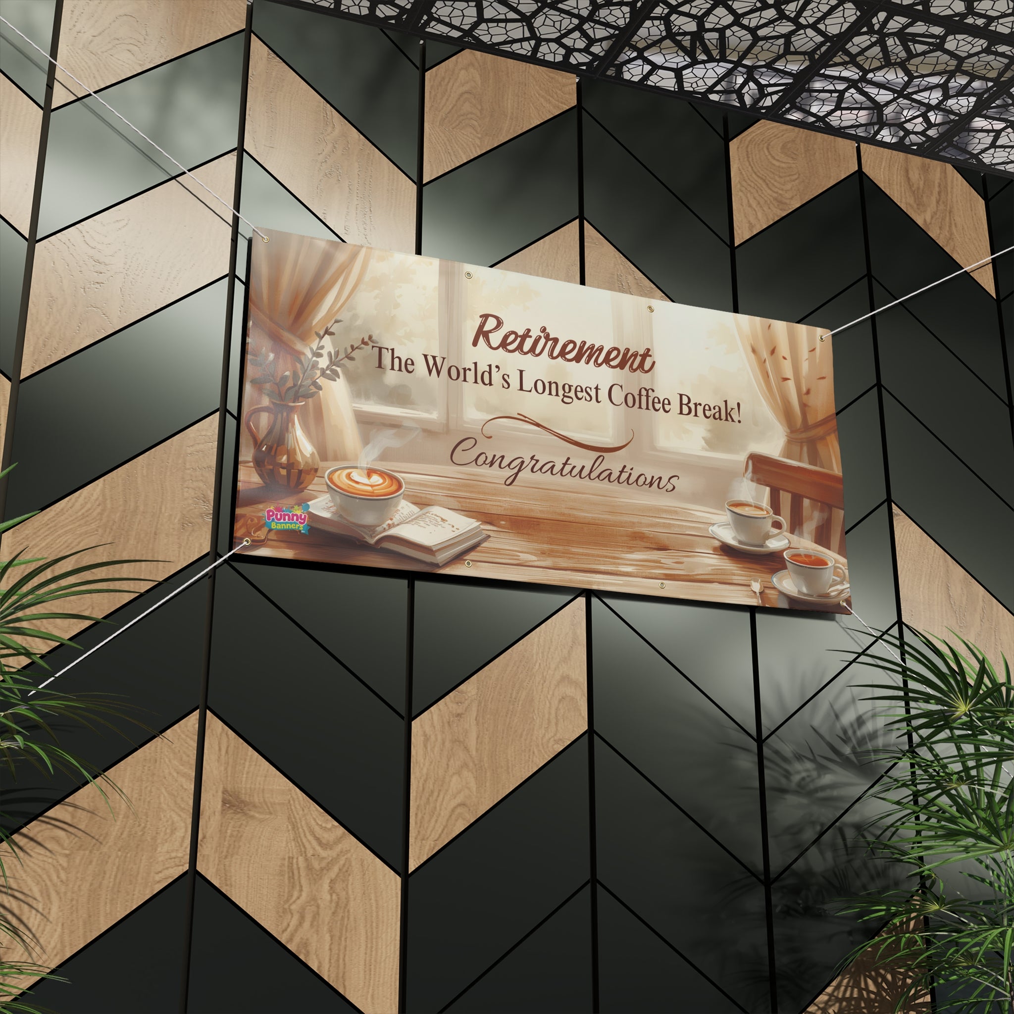Retirement The Worlds Longest Coffee Break Congratulations Retirement Personalized Banner! ☕🎉