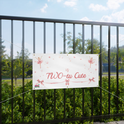 "Two-tu Cute" Pink Ballet 2nd Birthday Banner