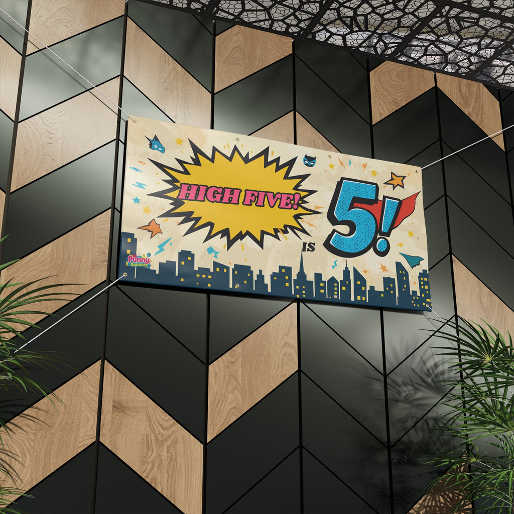 "High Five! 5" Superhero Comic Party Decoration