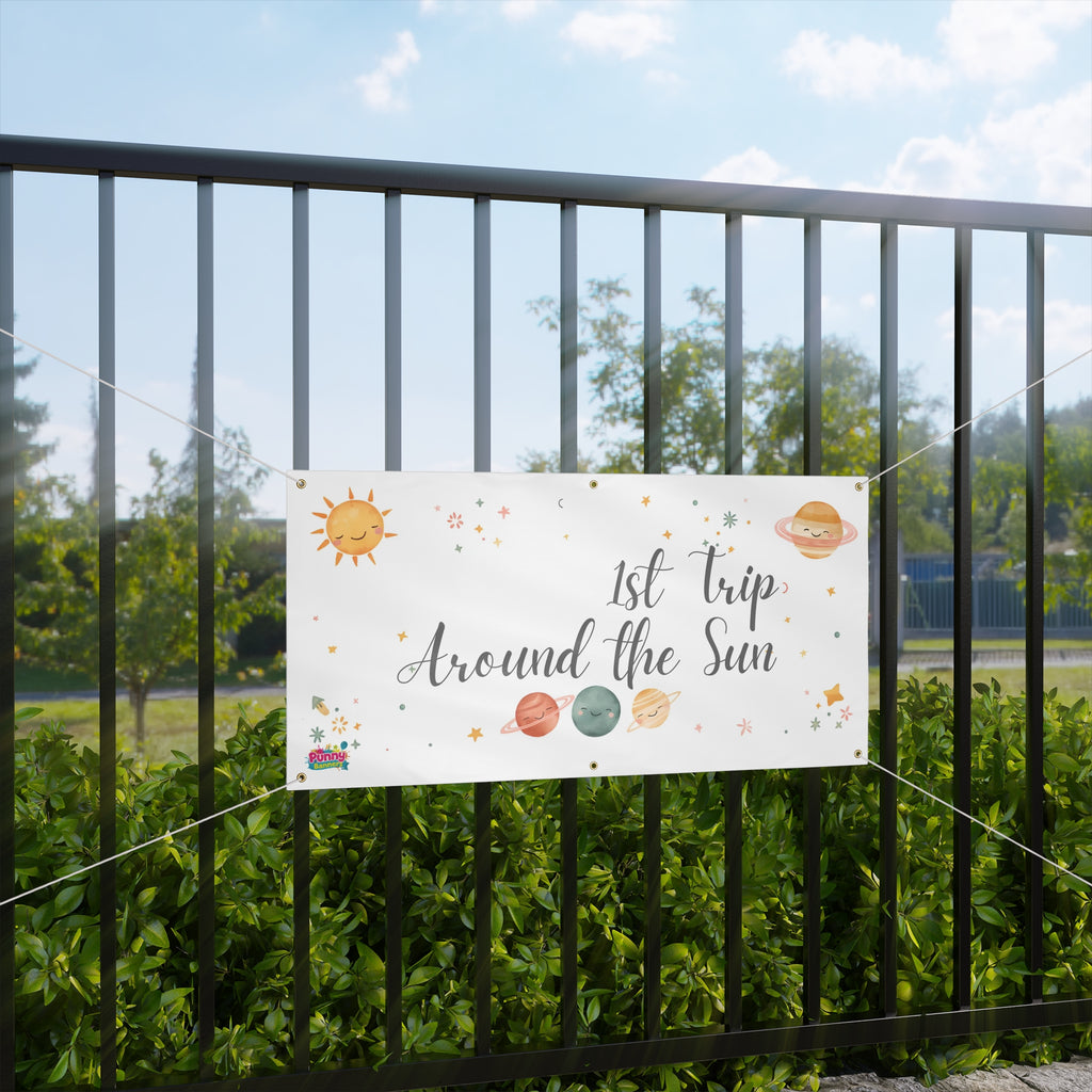 1st Trip Around the Sun Banner - Baby’s First Birthday Space Theme