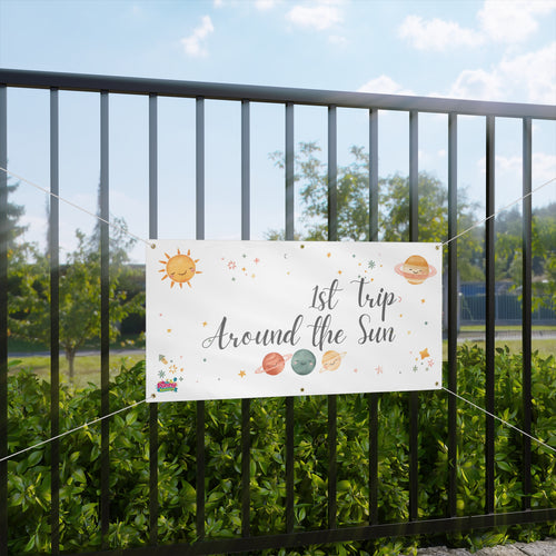 1st Trip Around the Sun Banner - Baby’s First Birthday Space Theme
