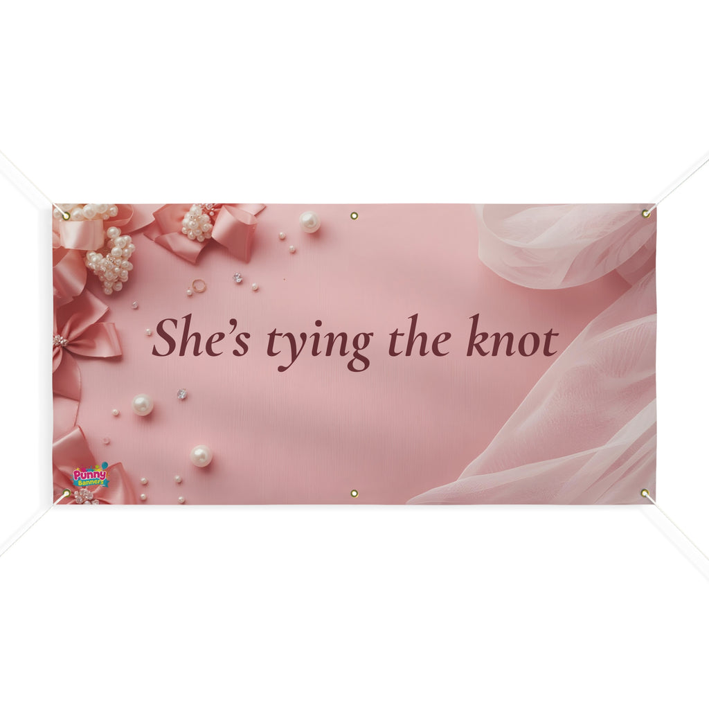 She's Tying The Knot! Personalized Bachelorette Banner! 💍🎀