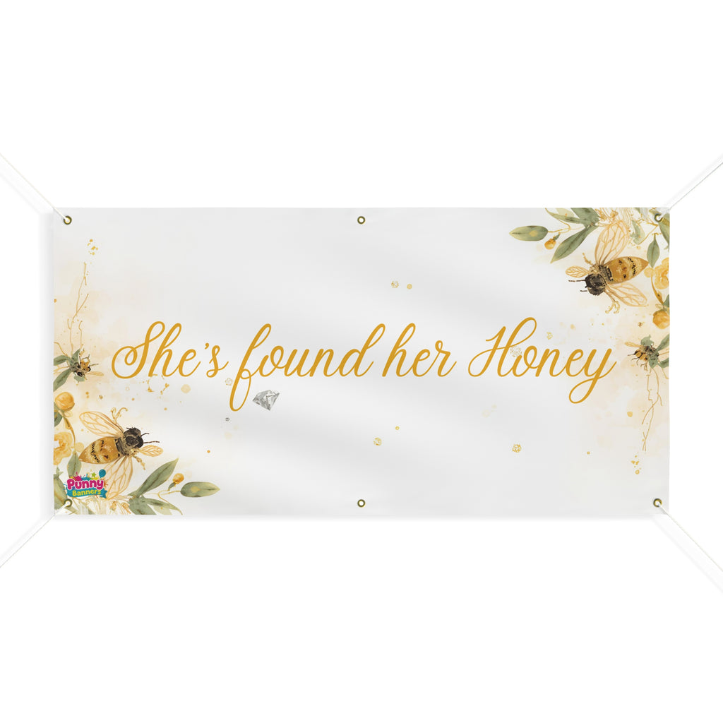 Turn the bridal shower into the sweetest celebration ever with our She's Found Her Honey banner! 🐝💍