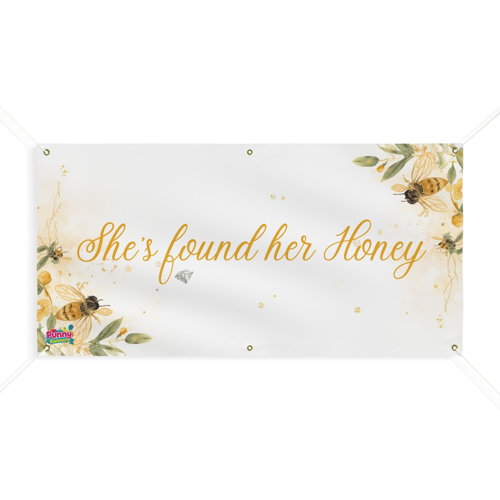 Turn the bridal shower into the sweetest celebration ever with our She's Found Her Honey banner! 🐝💍
