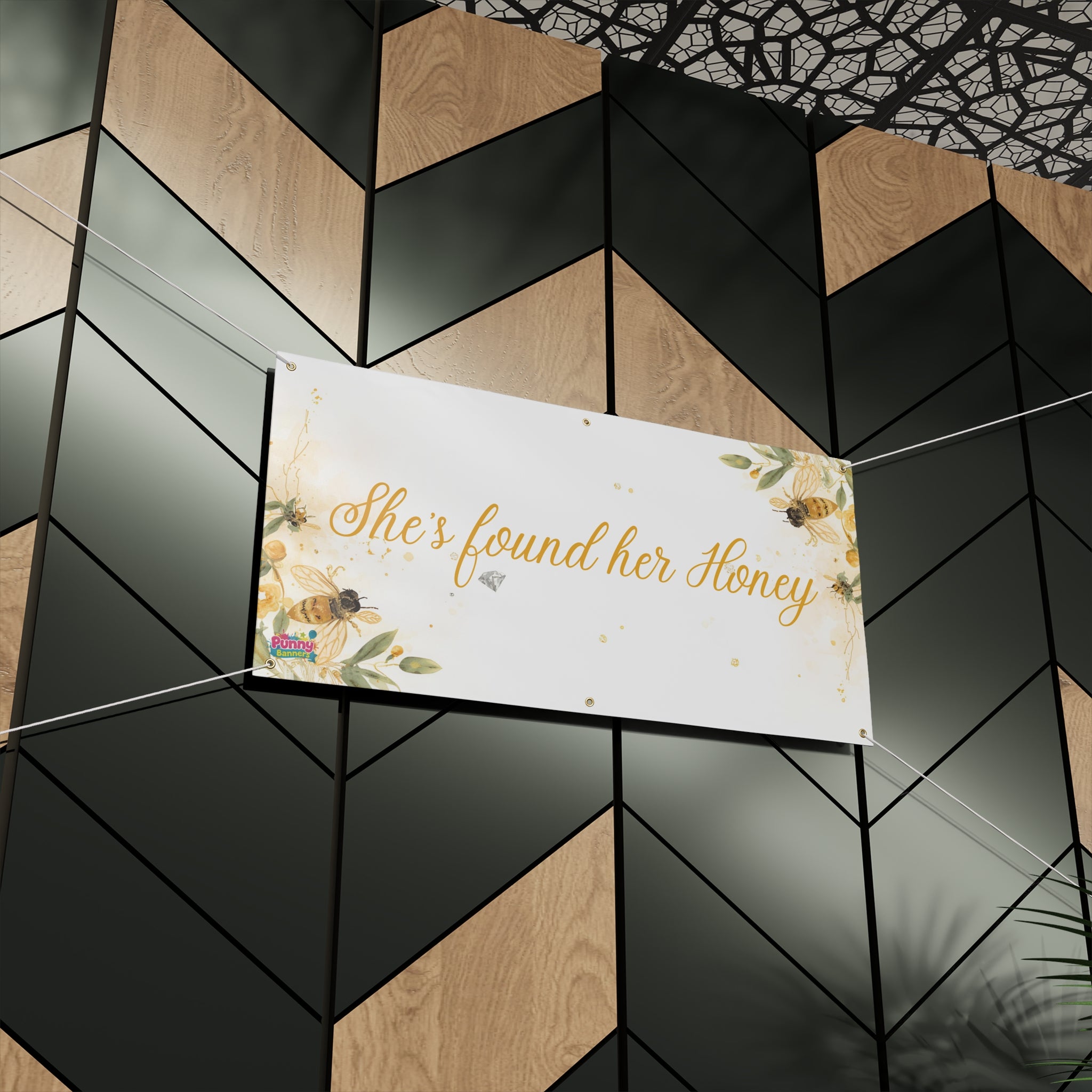 Turn the bridal shower into the sweetest celebration ever with our She's Found Her Honey banner! 🐝💍