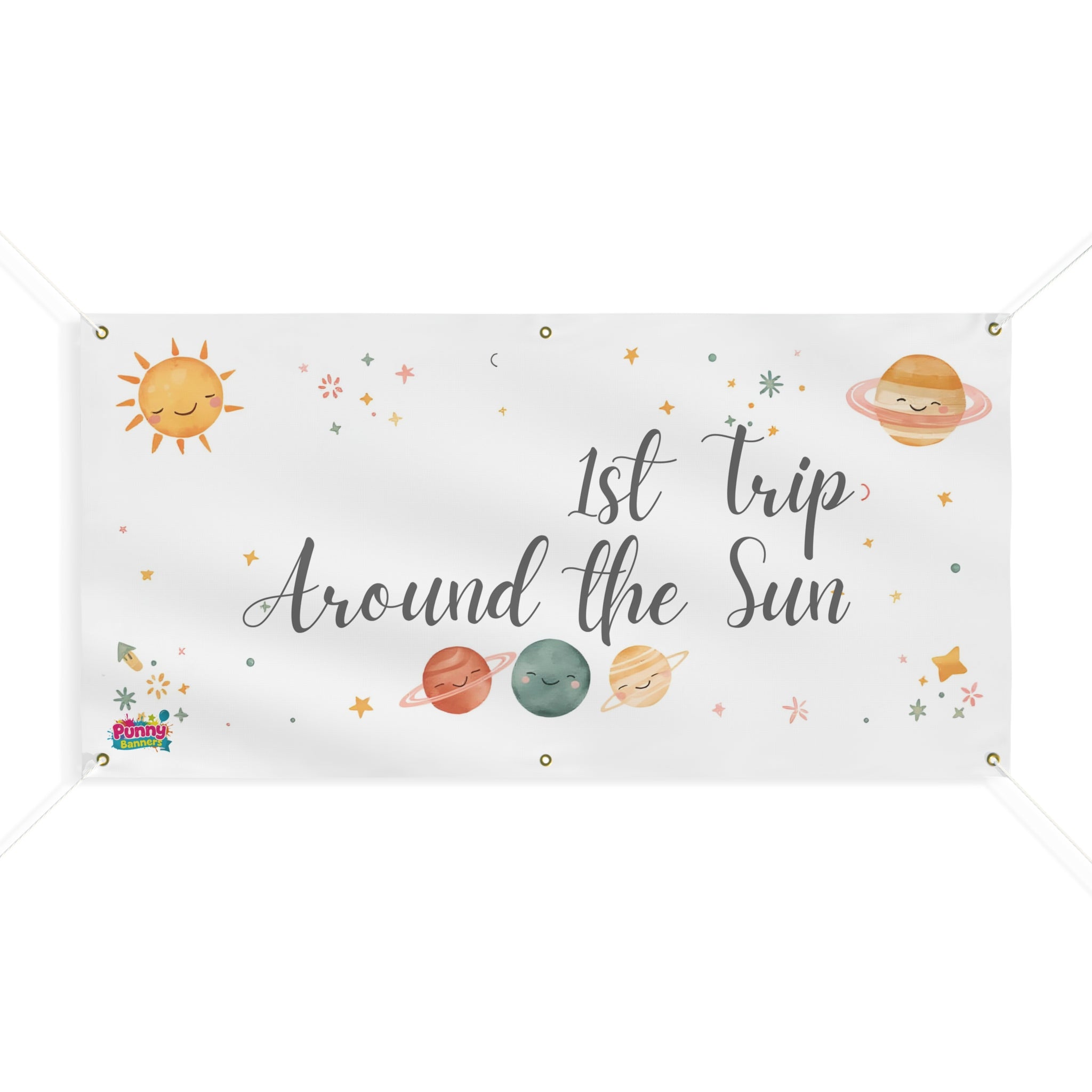 1st Trip Around the Sun Banner - Baby’s First Birthday Space Theme