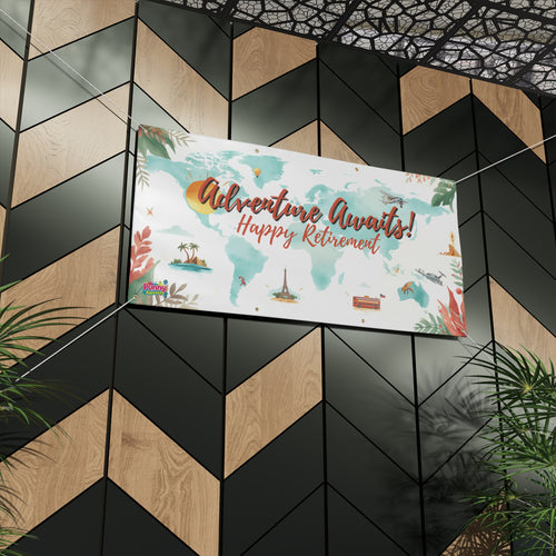 Adventure Awaits Happy Retirement Banner! 🗺️🎉