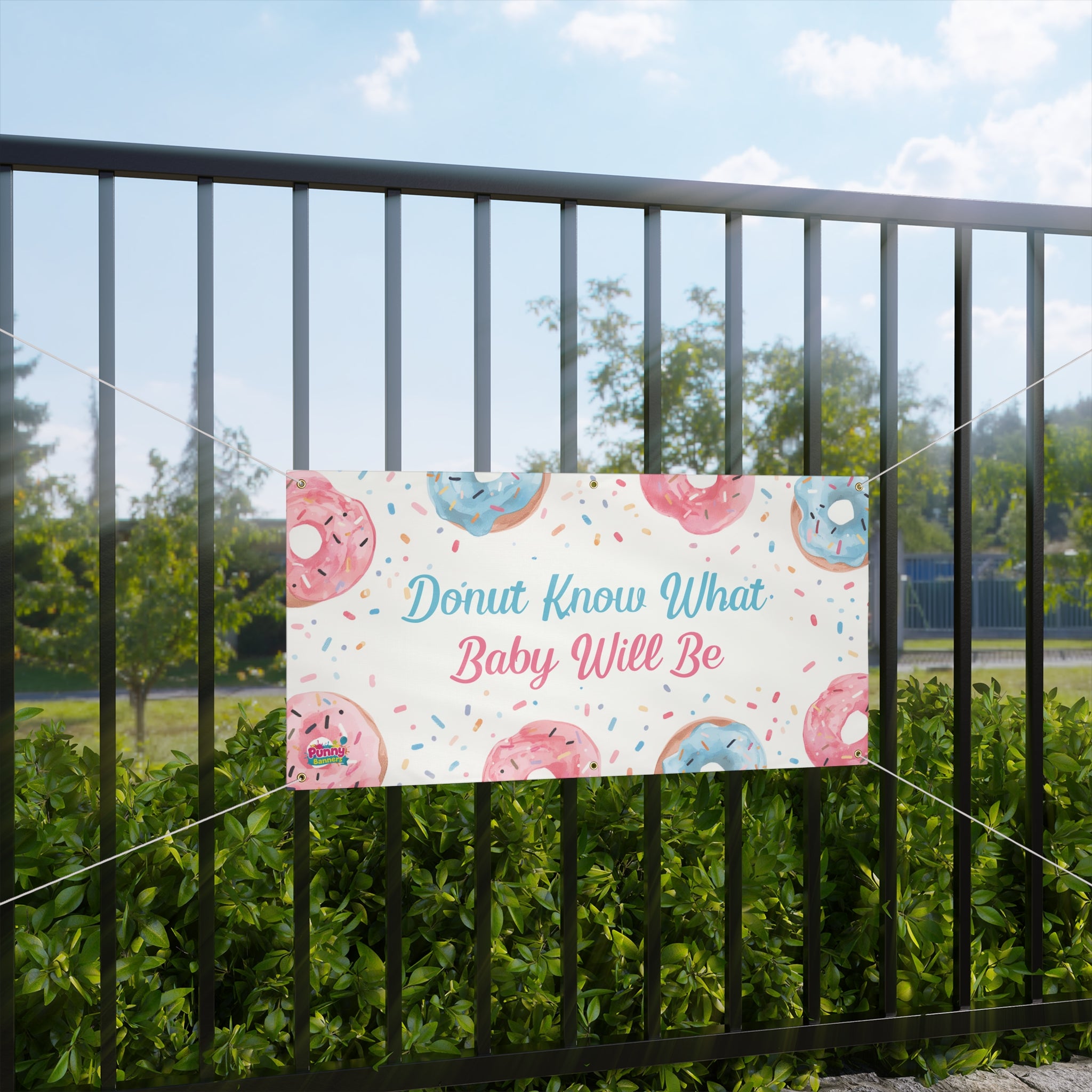 Donut Know What Baby Will Be Gender Reveal Banner! 🧁🎉