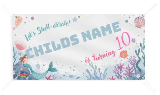Lets Shell-ebrate personalized birthday banner! 🧜‍♀️🎉