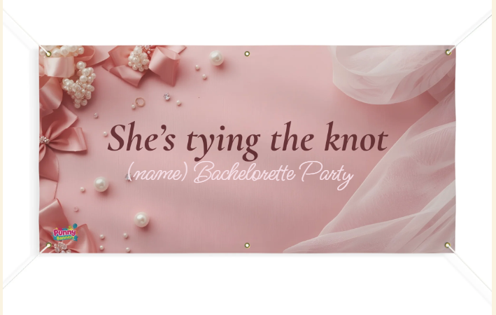 She's Tying The Knot! Personalized Bachelorette Banner! 💍🎀