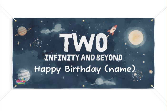 TWO Infinity And Beyond Birthday Banner! 🚀🌌