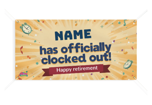 Officially Clocked Out Happy Retirement Banner! ⏰🎉