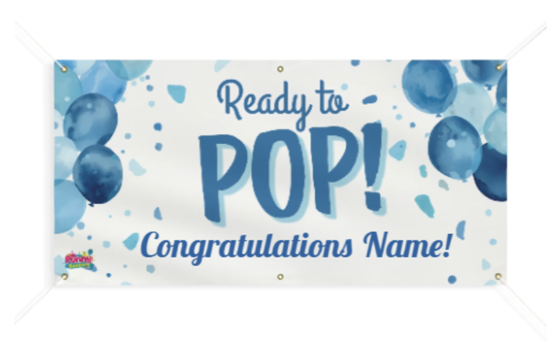 Ready to POP Boy Baby Shower Banner! 🎈🤰