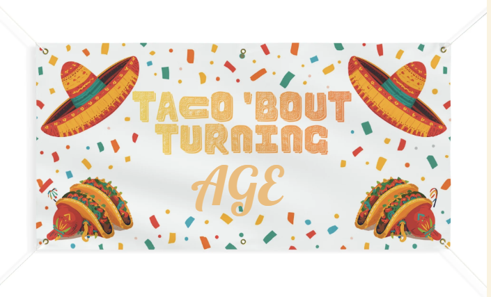 Taco Bout Turning Personalized Birthday Banner! 🌮🎉